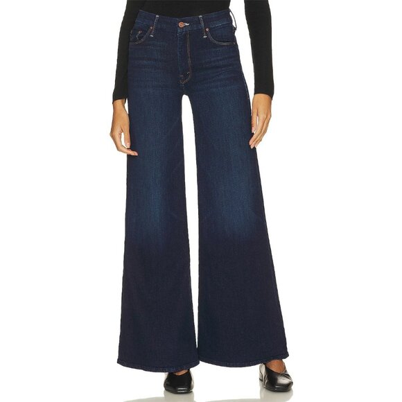Mother The Hustler Roller Sneak Jeans Off Limits Womens Size 31 Wide Leg Stretch - Picture 1 of 11